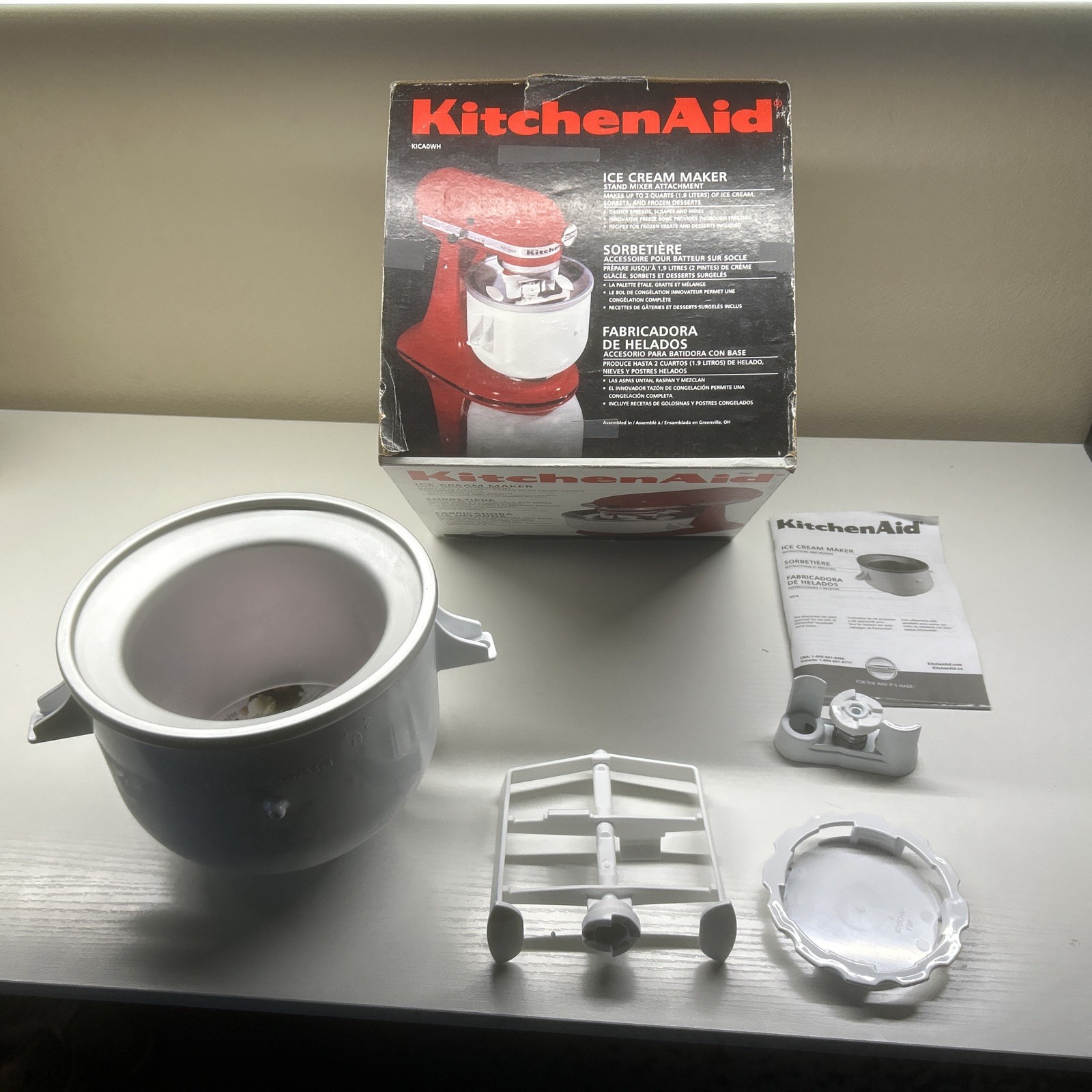 KitchenAid Ice Cream Maker Attachment KICA0WH