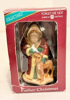 Vtg American Greetings Forget Me Not 1995 Father Christmas Tree Ornament Santa
