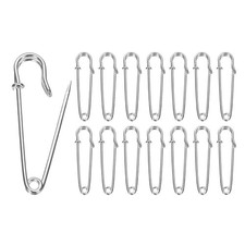 30pcs Safety Pins 50mm Electroplated Large Safety Pin for Clothes, Silver