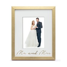 MIMOSA MOMENTS Metallic Brass Mr and Mrs Picture frame for couples, Wall Tabl...