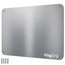 9 inches x 6.5 inches Stainless Steel Plate for Magnets, Adhesive Back, Mount