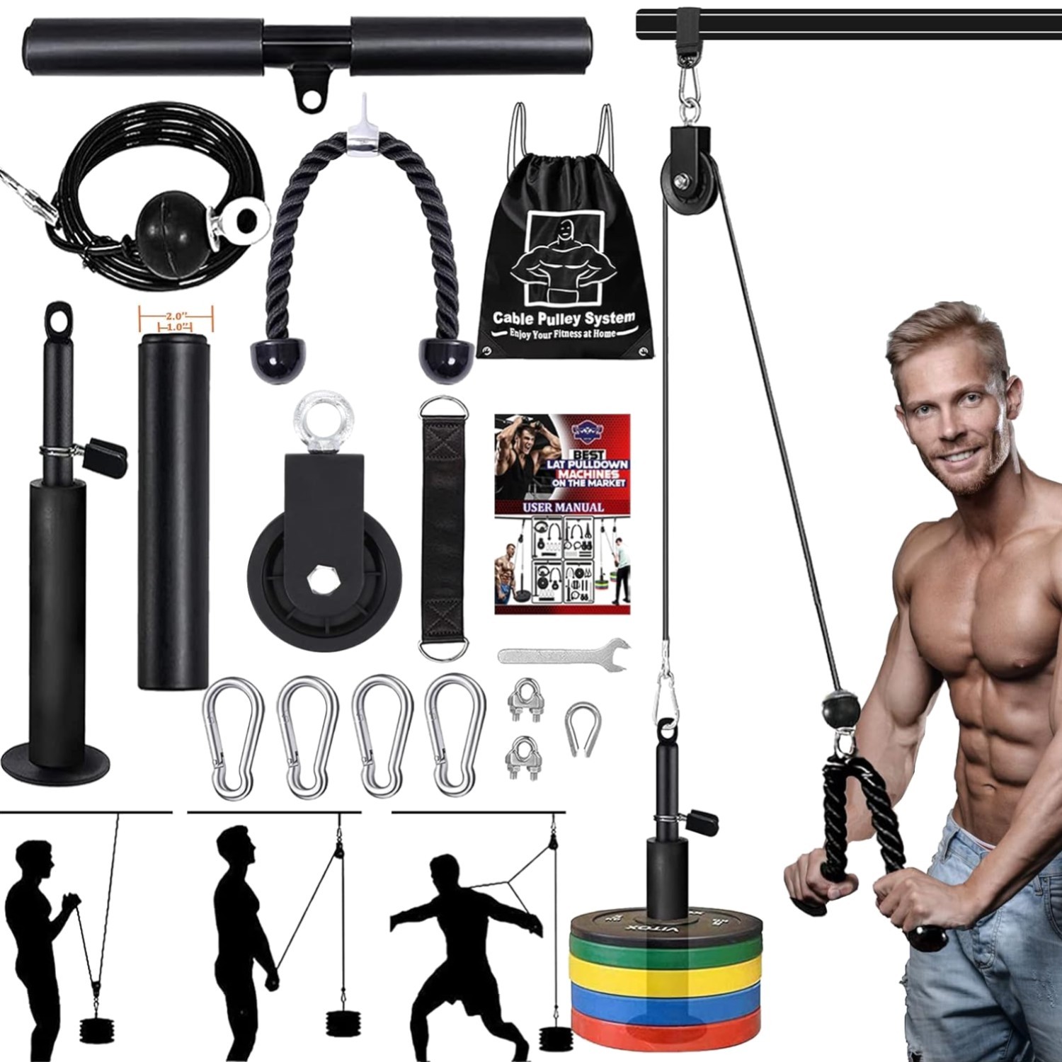 Kabelzug Fitnessgerät Trizeps Seilzug Krafttraining Arm Unterarmtraining Zuha...