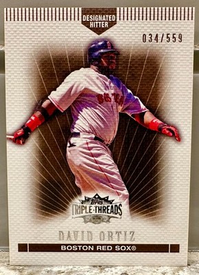 JERSEY NUMBER MATCH! 2007 Topps Triple Threads David Ortiz Sepia 34/559! RED SOX