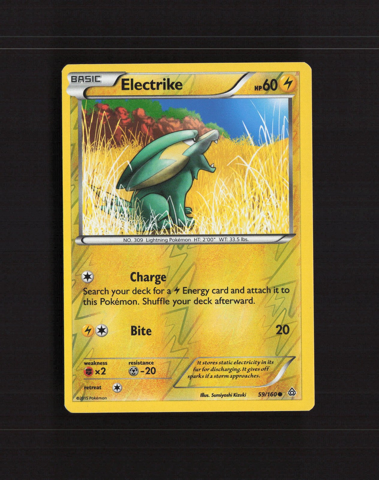 Electrike 59/160 Primal Clash Reverse Holo Pokemon Card LP
