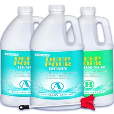 Deep Pour Epoxy Resin 1.5 Gallon 2-4 Inch Pour Depth Low Viscosity Crystal