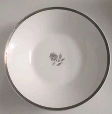 Empress China Rosemont 121 Japan Large Serving Bowl 9" Gray Rose Platinum Rim