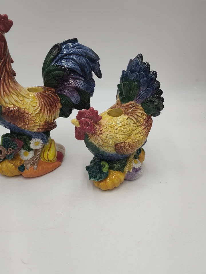 Набор из 2 классических подсвечников для петуха и курицы Fitz And Floyd Coq Du Village - Изображение 4 из 4