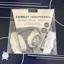 Pink Earmuffs Bytech Headphones Light Weight Powerful Sound Aux Cable 3.5MM Jack