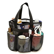 Large Capacity Mesh Shower Caddy for College Dorm Room Essentials with Black