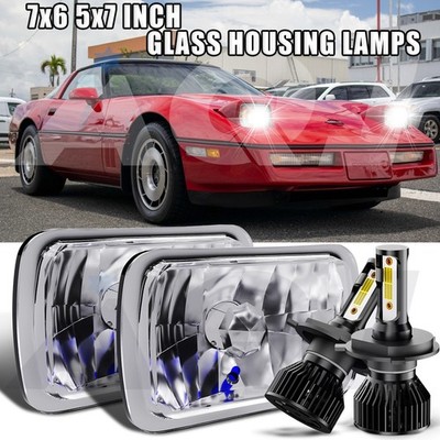 For Chevrolet Corvette 1984-1996 Pair 5X7'' 7x6 LED Headlights High Low DRL