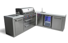 Mont Alpi 6 Burner Island with Bev Center 90-Degree Corner