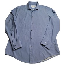Mizzen  Main Leeward Long Sleeve Button Down Men's XL Trim Fit Blue