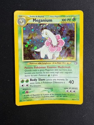 Pokemon Meganium 10/111 Neo Genesis Rare Holo Unlimited Wizards ITA Vintage