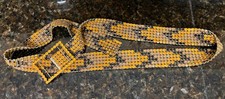 Vintage 6 Row Prong Set Multicolor Rhinestone Belt- 34  X 1 1/8  1930s Chevrons