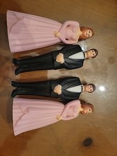 Vintage Bridesmaid And Groomsmen Cake Toppers 4 Pieces 