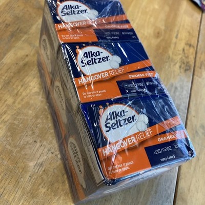 Alka-Seltzer Hangover Relief Tablets Orange Fizz Lot Of 3 (60 Tabs)
