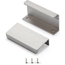 Edge Finger Tab Pull for cabinets Kitchen Concealed Drawer pulls Aluminum Fla...