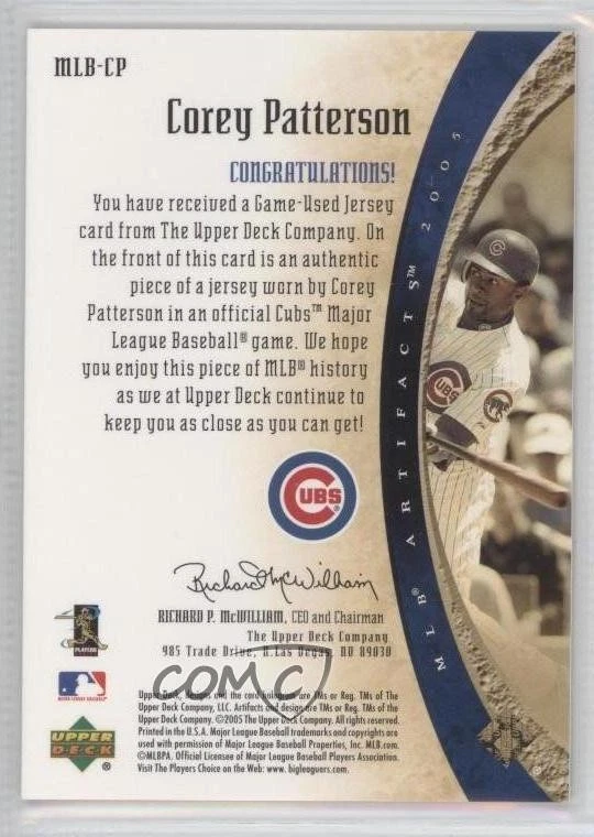 2005 Upper Deck Artifacts MLB Apparel Rainbow /99 Corey Patterson #MLB-CP - Image 2 of 2