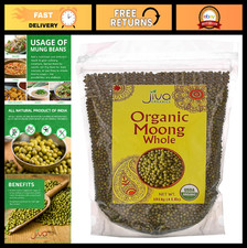 Organic Mung Beans Whole 4 LB - Green Moong Bean, Non-GMO, Vegan, High Protein