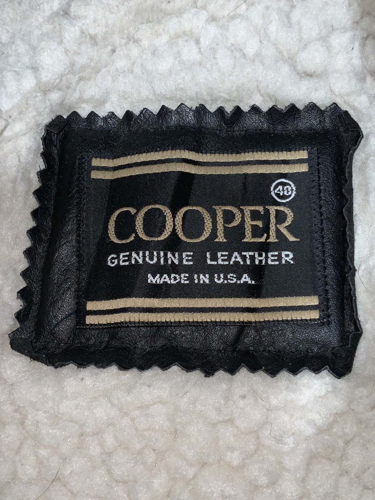 Vintage Cooper 1980s Leather Flight Jacket Size 40 Full Zip Sherpa Lined Bomber