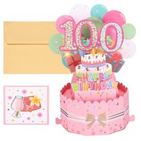 100. Geburtstagskarte, Pop-Out Geburtstagskarte Lustige Karte Süß 3D, Pink