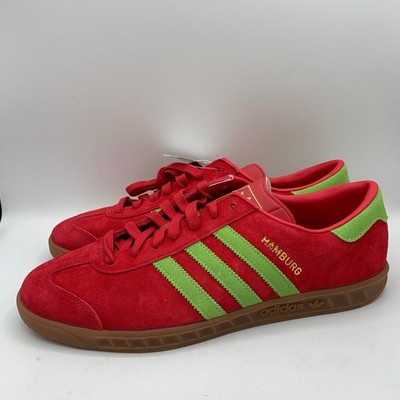 Adidas Hamburg Shoes Mens Size 12 Red Green Gum Originals Trainers Sneakers