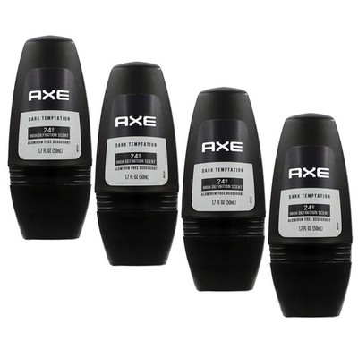 Axe Dark Temptation Roll-On Deodorant, Black, 1.7 Fluid Ounce, Pack of 4, Long-L