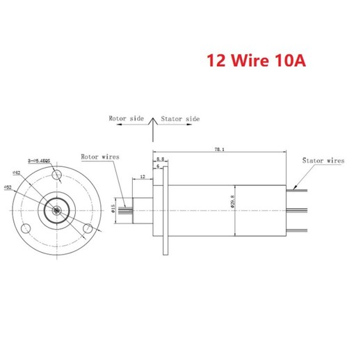 Giunto rotante elettrico 2-24 fili 2A-30A MW1230 anello di contatto conduttivo alta corrente - Foto 48 di 50