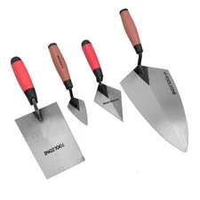 4pc Brick Block Laying Building Trowel Set Bucket 2 x Pointing + Brick Trowels
