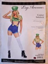 Brand New Gamer Sidekick Sexy Costume With Hat Leg Avenue 87071 Size Medium