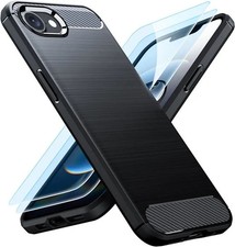 Coque pour iPhone 16E + 2x Verres trempé Etui Housse Carbone Vitre Protection