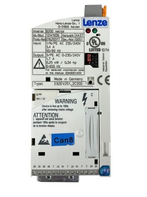 Lenze 8200 Vector E82EV251_2C200 PN: 13141939 Frequenzumrichter Vers.4A37
