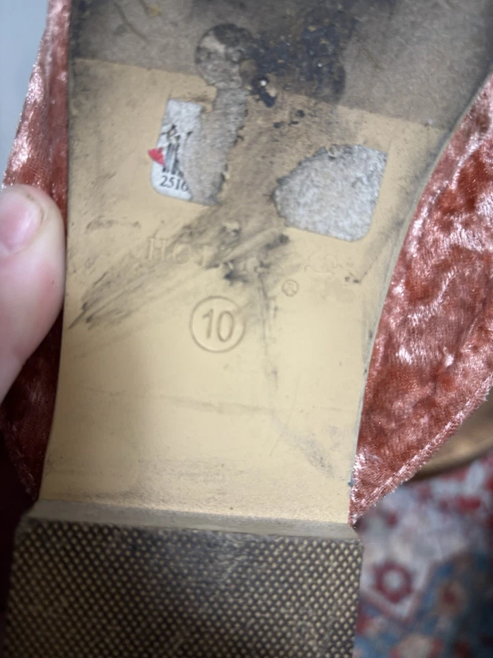 Zapatos planos de ballet de terciopelo rosa HotKiss para mujer talla 10 para fumar Y2K Foto 4 de 4