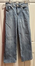 Abercrombie Kids High Rise Wide Leg Jeans Girls 11/12 Regular Blue Denim EUC Dis