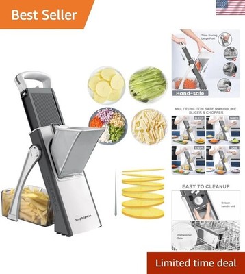 Upgrade Safe Mandoline Slicer: Multi Vegetable Chopper for Safe, Fast Meal Prep
