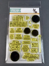 Simon Says Stamp IT'S NO SECRET Clear Stamp Set- Birthday, Baby, Congrats, Love