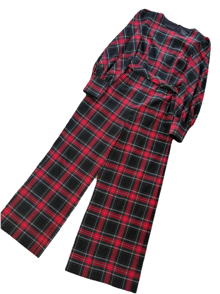 Alex Marie Tartan Plaid Jumpsuit Ralph Lauren Christmas Holiday Women Sz 10 - Image 4 of 4