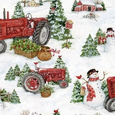 Christmas in the Farm - 1 yard price! Continuous yards available - ONLY $6.99!