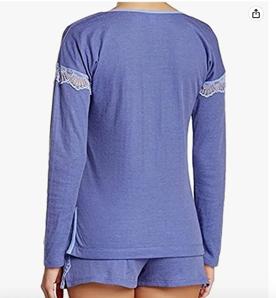 Betsey Johnson Lace Trim Sleep Shirt, Black, Medium-NWT- - Image 3 of 3