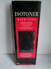 Ladies Isotoner Black Warm Lined Longer Length Gloves, One Size 6 1/2 - 8 NIB