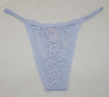 Victoria's Secret The Lacie Lace String Thong Panty Soft Iris Purple Size M NEW