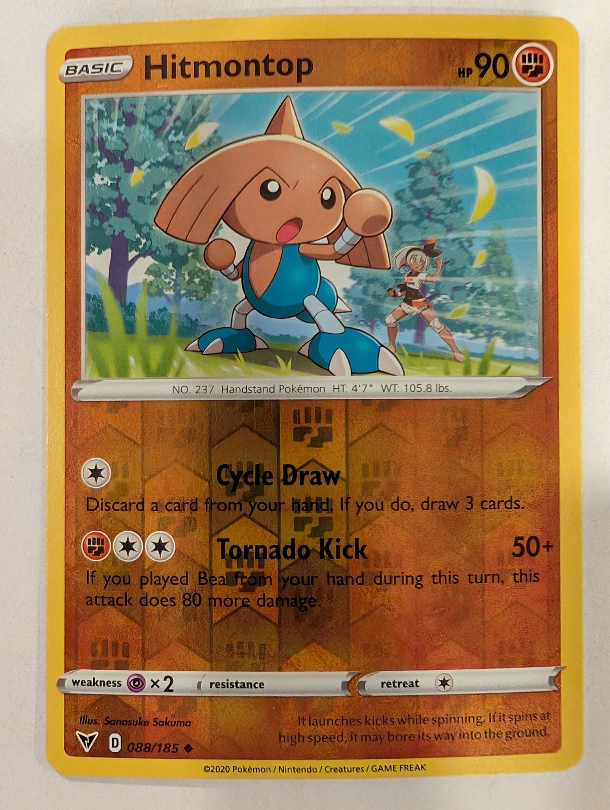 Hitmontop 088/185 Vivid Voltage Pokemon Reverse Holo Foil Nice!