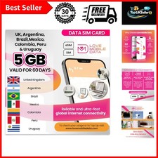 5GB International Prepaid SIM Card for Mobile & WiFi in Latin America - 60 Days