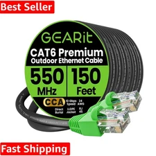 Reliable 150 ft Cat 6 Ethernet Cable - Fast Data Transfer, Rugged & Durable