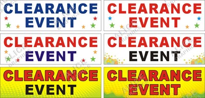 CLEARANCE EVENT Sale Vinyl Banner Sign. Existing Text Change Available
