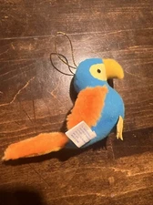 Vintage Dan Brechner Parrot 4" Stuffed Plush Animal Dangler Ornament Bird