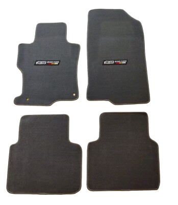 Fits 08-12 Honda Accord Floor Mats Carpet Gray Nylon 4PC W/Emblem H