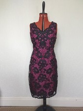 monsoon dress size 14 used, Sleeveless Midi Occasion Dress. Red And Black Lace