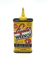 Vintage Liquid Wrench Oil Tin Metal Can, Made In USA