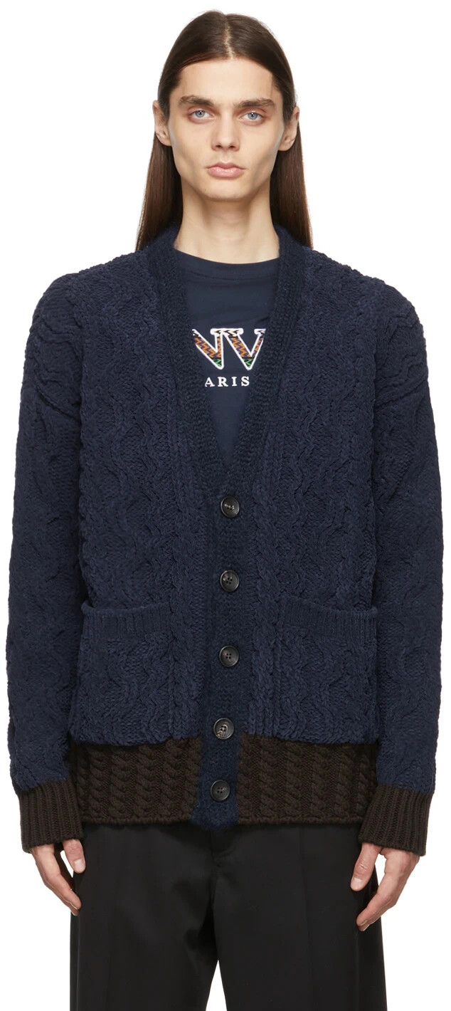 Lanvin Kids Boys Cardigan In Navy